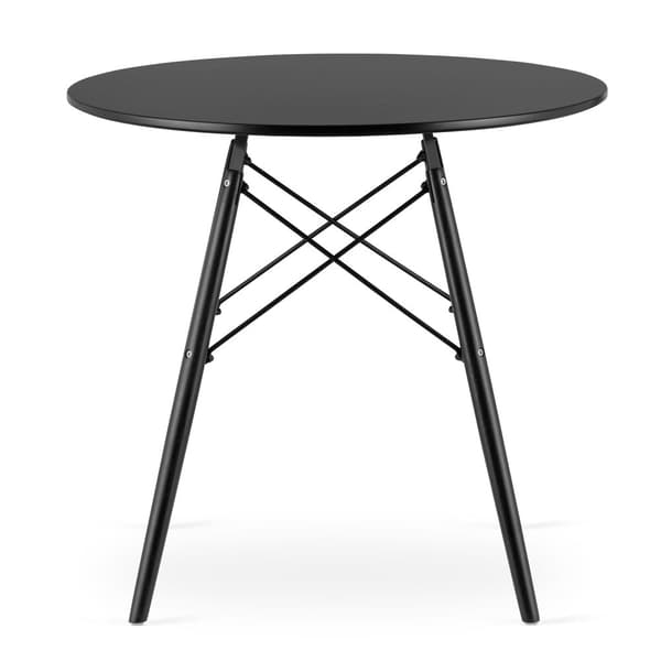 TODI Runt Bord 80cm - Svart / Svarta Ben