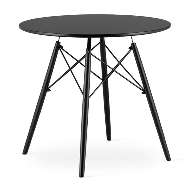 TODI Runt Bord 80cm - Svart / Svarta Ben