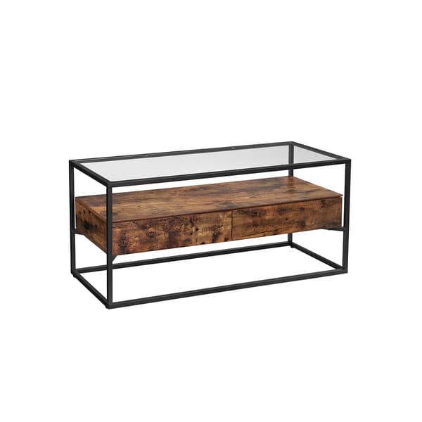 TV-bord vintage brun-svart