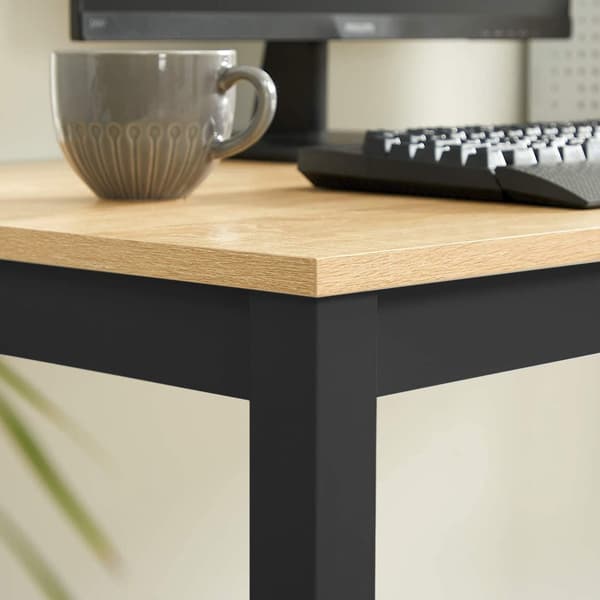 TESSA bord 120 cm x 60 cm - egetræ / sorte ben