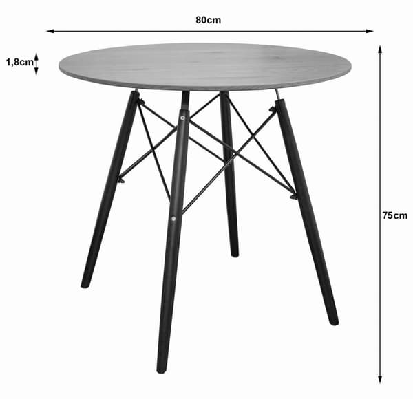 TODI Runt Bord 80cm - Ek