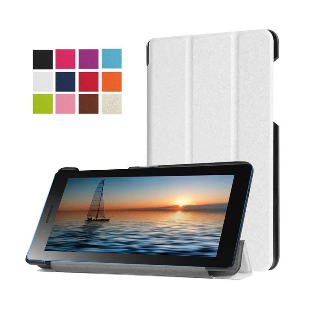Amdrup magnetisk læder-etui til Lenovo Tab 3 - Hvid