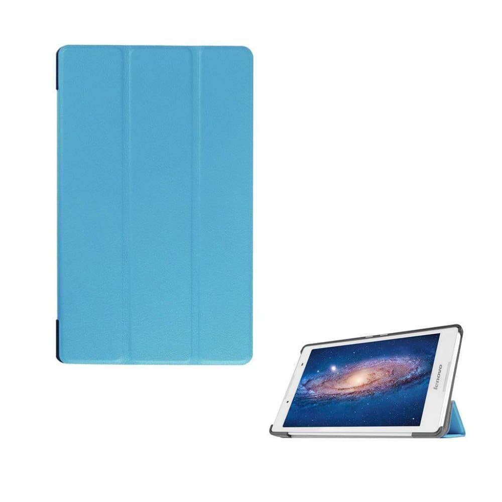 Amdrup tre-folds læder-etui til Lenovo Tab3 8.0 - Lyseblå