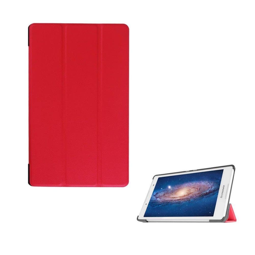 Amdrup tre-folds læder-etui til Lenovo Tab3 8.0 - Rød