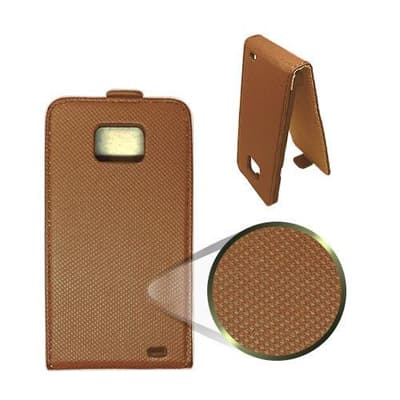 Elegant Flip Etui til Samsung Galaxy S 2 (Lysebrun)