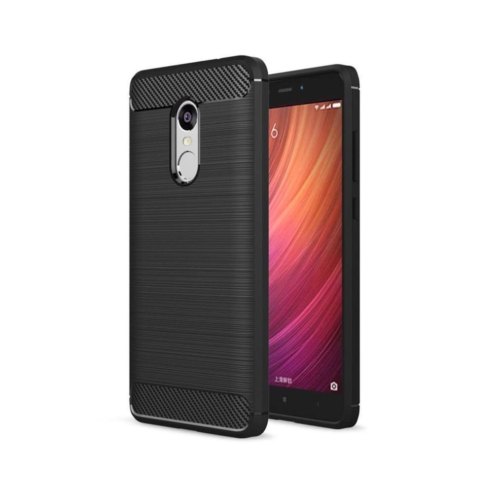 Bremer Xiaomi Redmi Note 4 cover i kulfiber - Sort