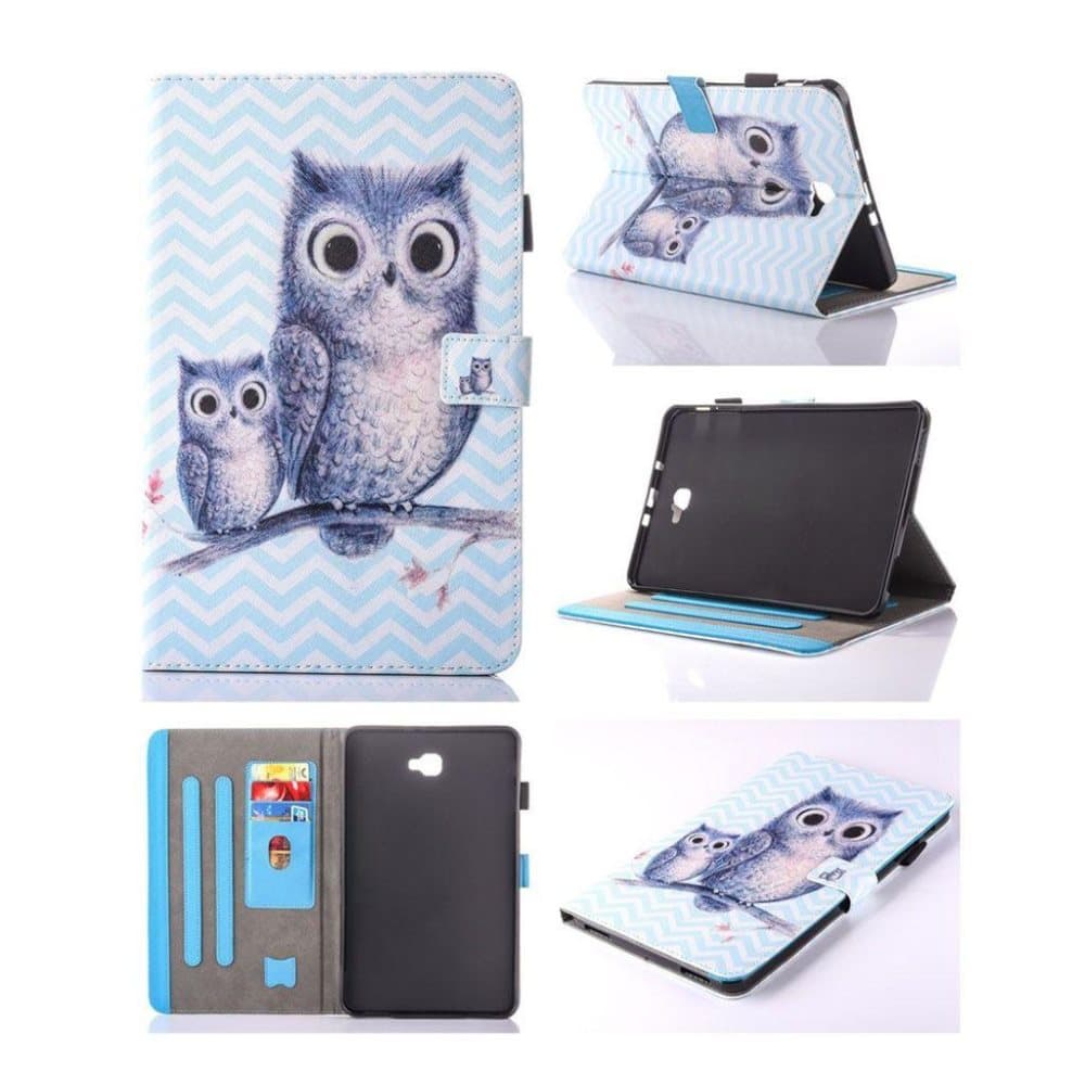 Samsung Galaxy Tab A 10.1 (2016) læder-etui - Sød ugle