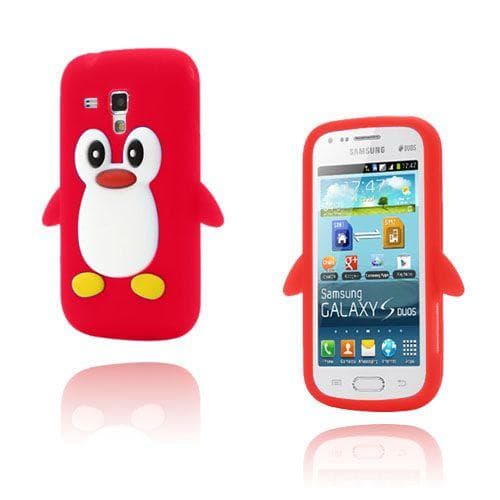 Funny Penguin (Punainen) Samsung Galaxy Trend Silikonikuori