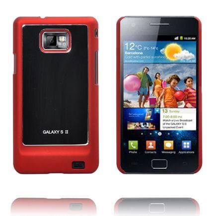 Galaxy S2 Alu Case (Rød Kant) Samsung Galaxy S2 Cover