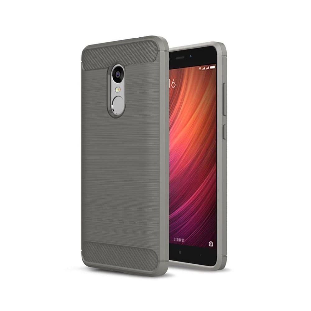 Bremer Xiaomi Redmi Note 4 cover i kulfiber - Grå