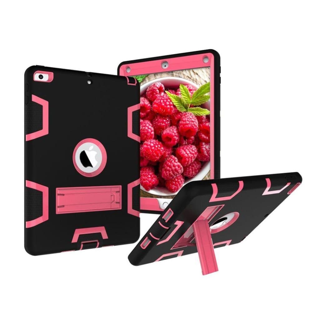 iPad (2017) Silikone cover i et smart motiv - Sort og rosa
