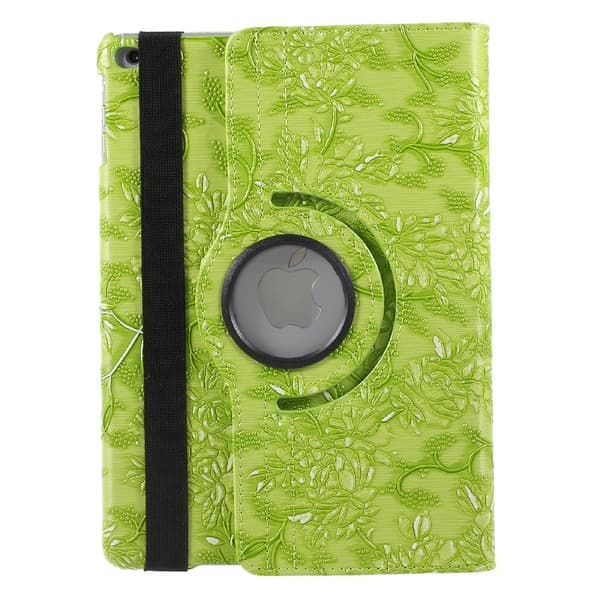 Fodral iPad (2017/2018) / iPad Air, 360 rotation Blommor - Grön