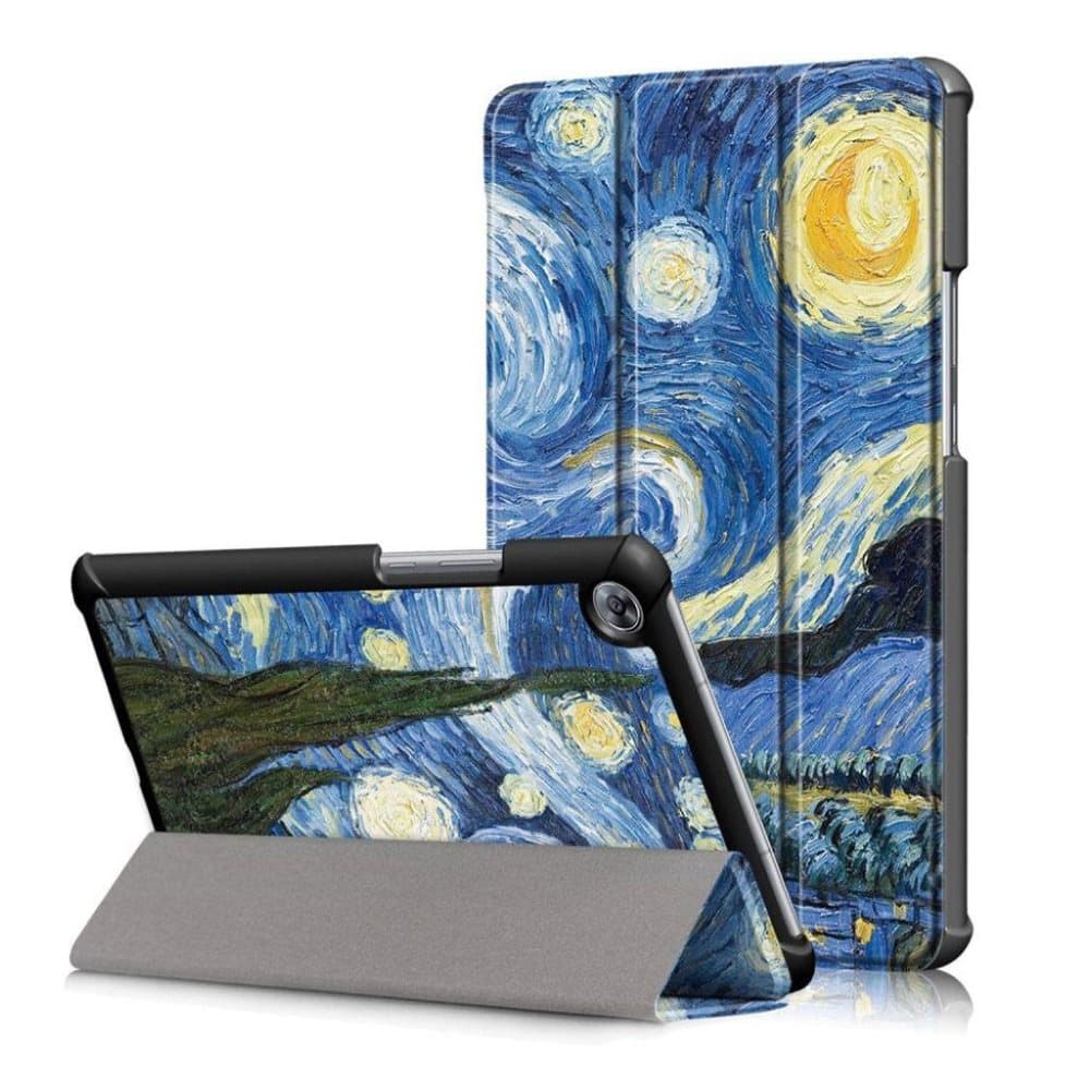 Huawei MediaPad M5 8 mønstret tre-fold PU læder flip etui -
