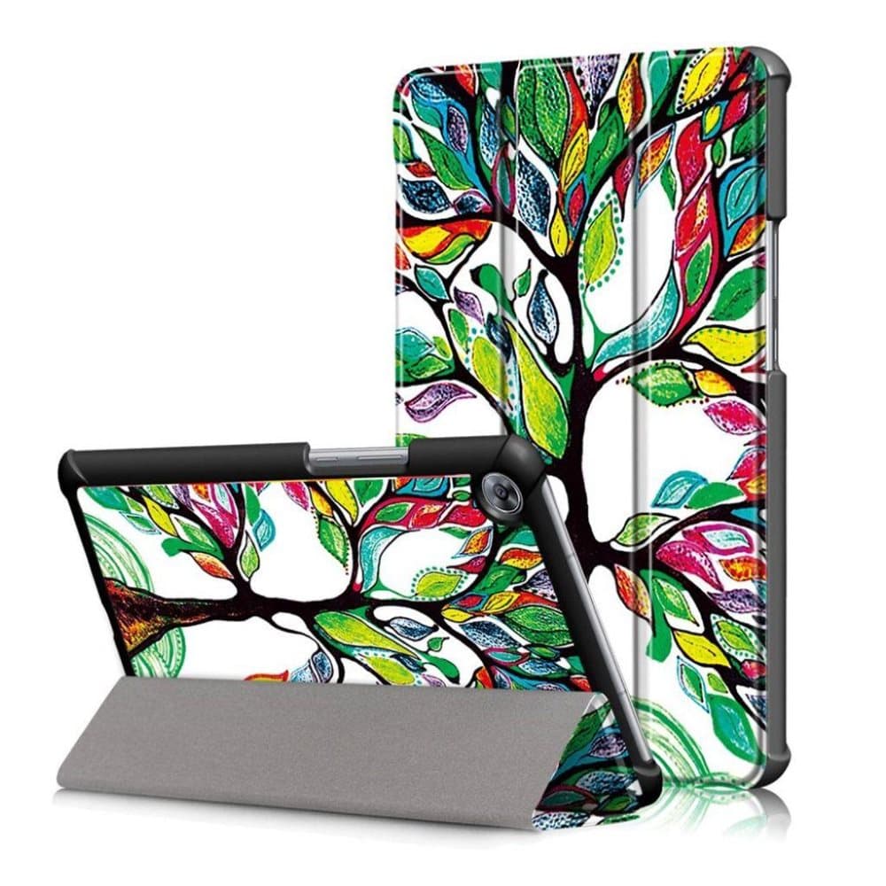 Huawei MediaPad M5 8 mønstret tre-fold PU læder flip etui -
