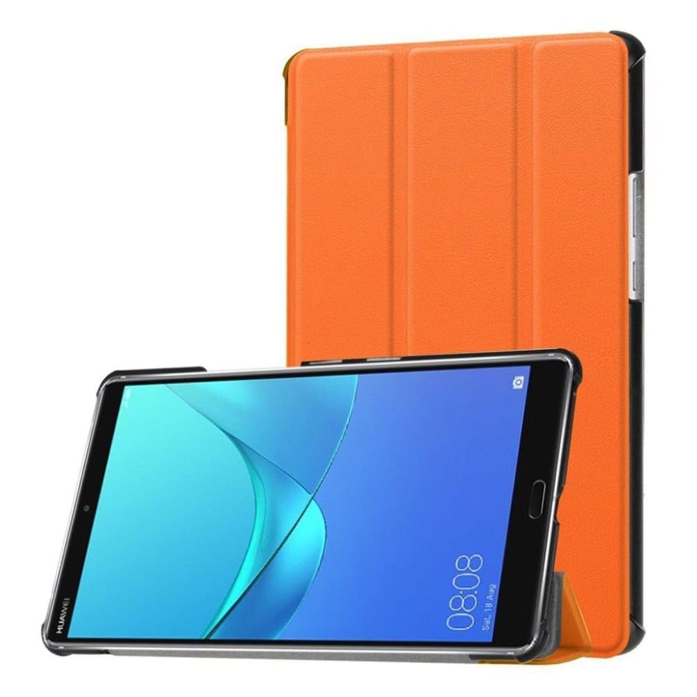Huawei MediaPad M5 8 tre-fold PU læder flip etui - Orange