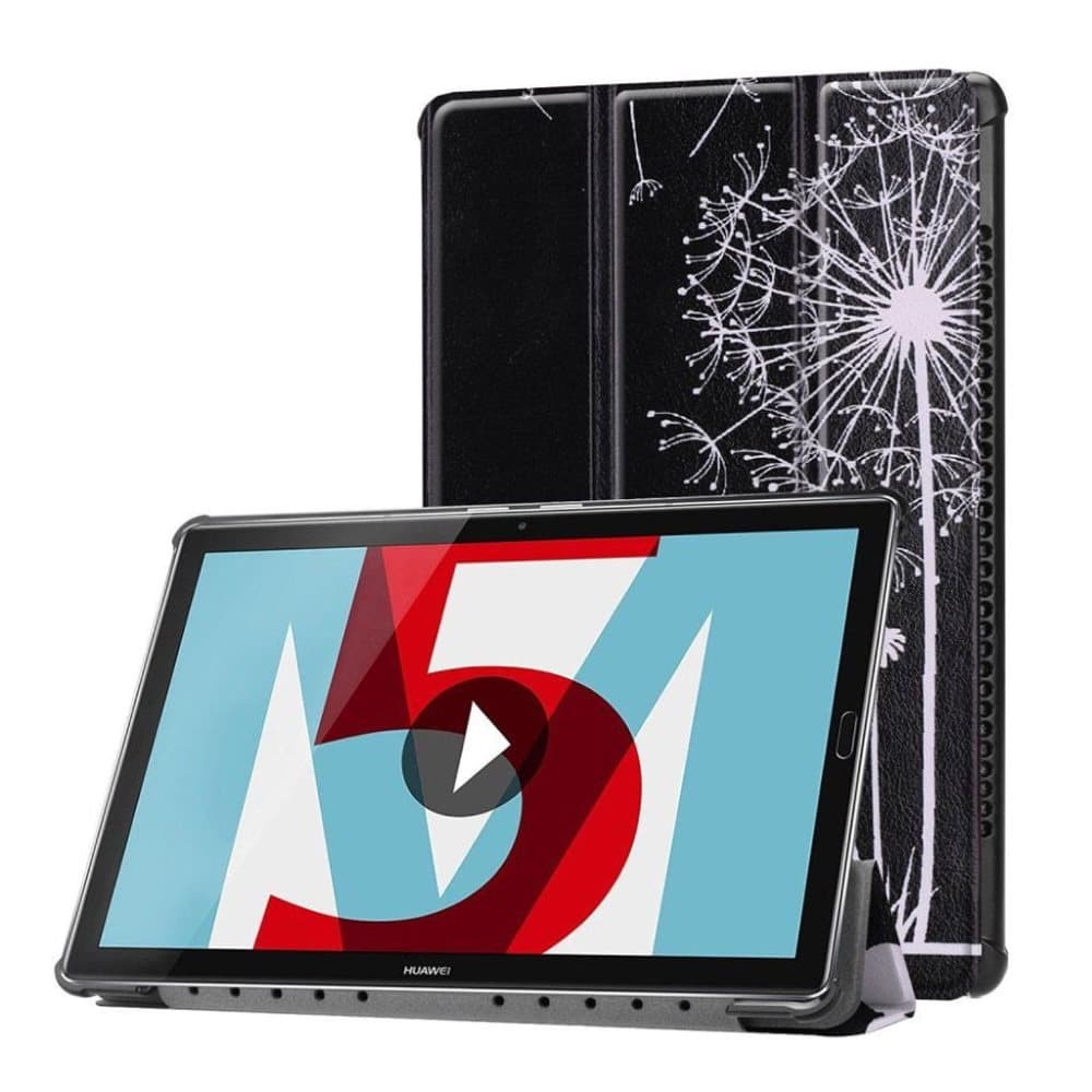Huawei MediaPad M5 10 mønstret tre-fold PU læder flip etui -