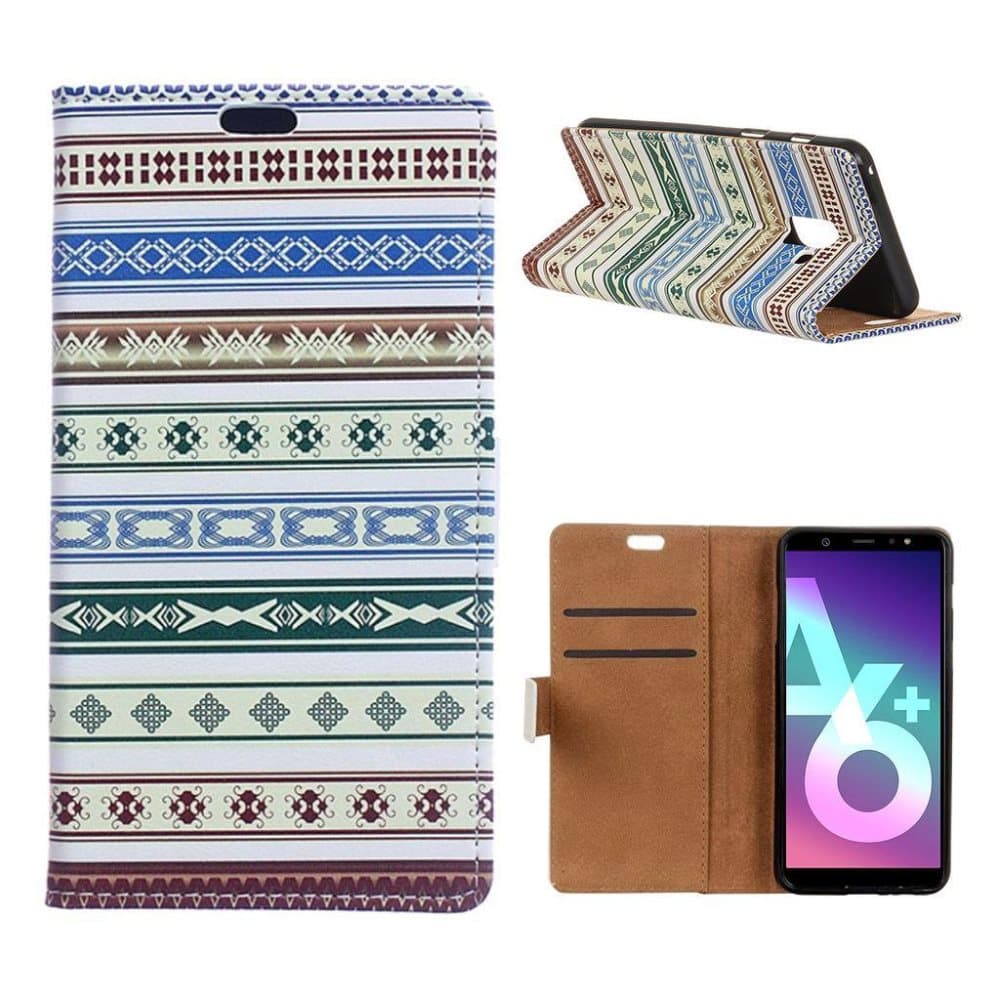 Samsung Galaxy A6 Plus Kuvio Nahka Lopmakko Kuori - Etninen
