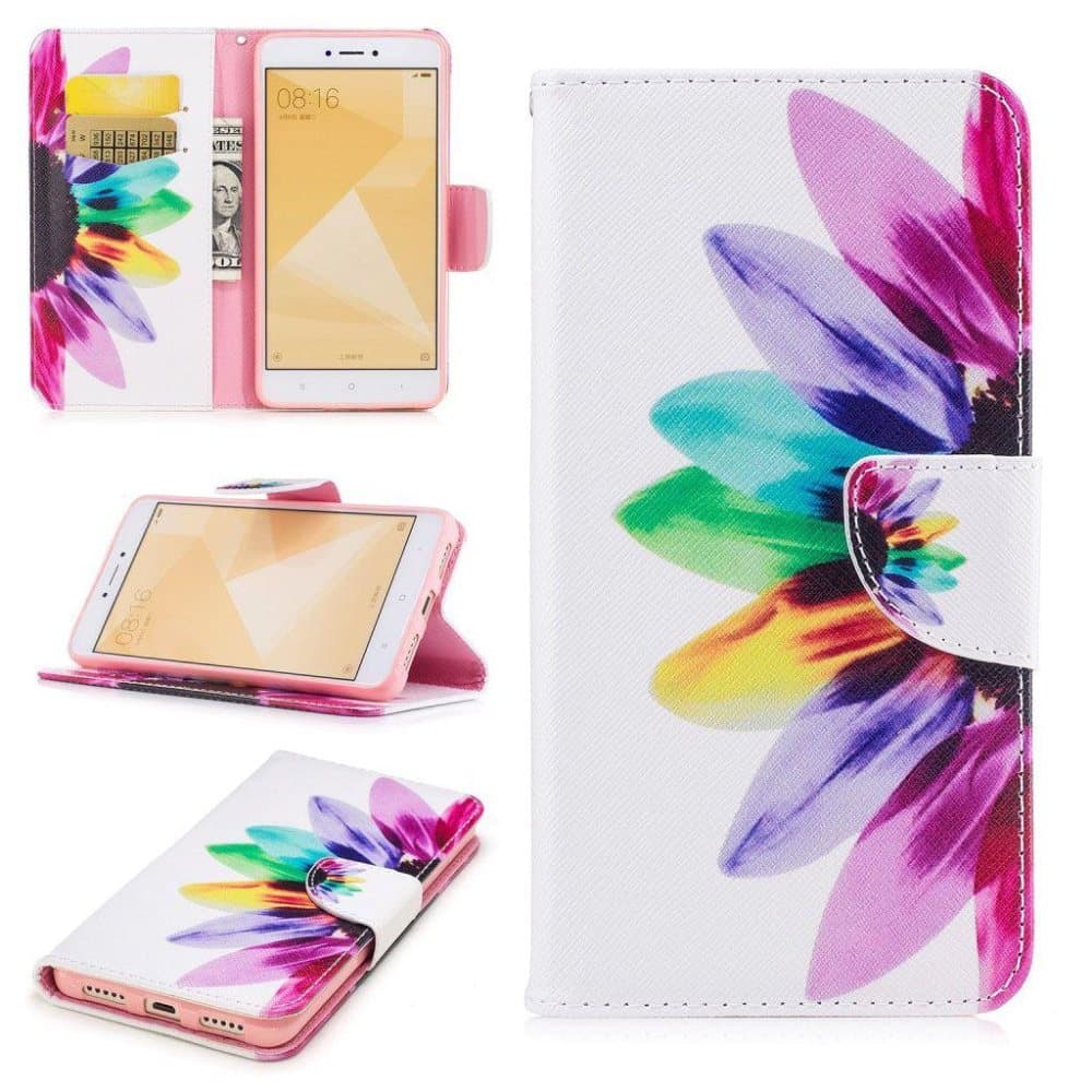 Xiaomi Redmi Note 4 Foldbart læder etui - Petal blomst