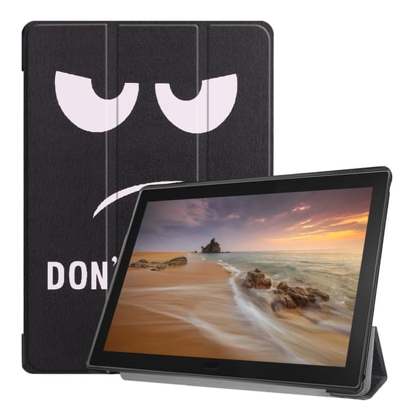 Mønsterudskrivning Trefoldet stativdæksel Lenovo Tab E10 - Rør ikke ved mig