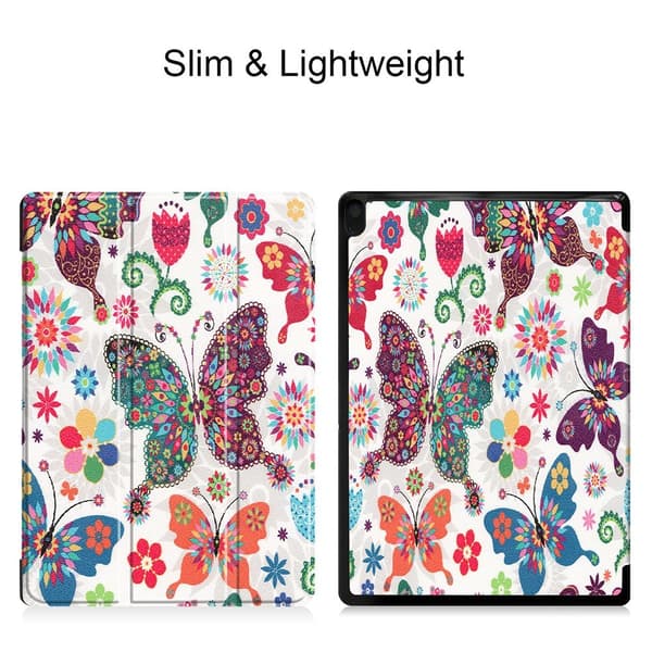 Pattern Printing Tri-fold Stand Cover Lenovo Tab E10 - Butterfly