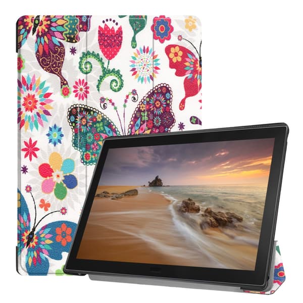 Pattern Printing Tri-fold Stand Cover Lenovo Tab E10 - Butterfly