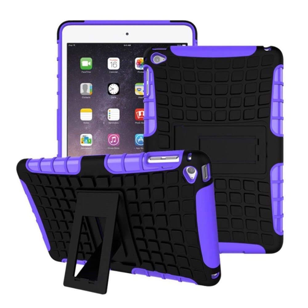 iPad Mini 4 siliconecover med kickstand - Lilla