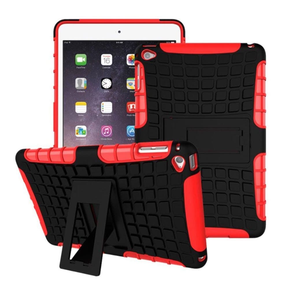 iPad Mini 4 siliconecover med kickstand - Rød