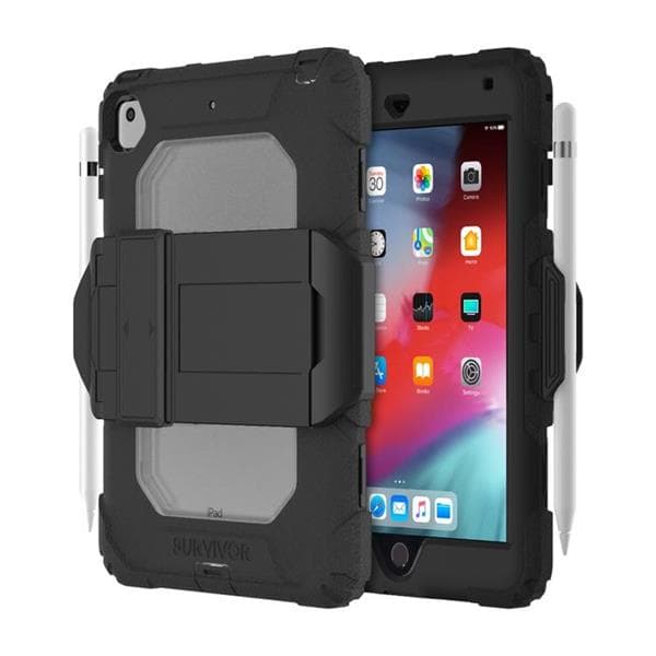 Griffin Technology, Griffin Survivor All-Terrain (w/ kickstand) for iPad Mini 5 - Black/Clear