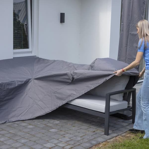 Madison overtræk til udendørs loungesæt 270x210x90 cm højre grå