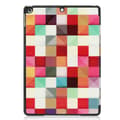 Miniatyrbillede 8 af 8: Apple iPad 10.2 Mønster PU Trifoldet Stand Tablet-Taske - Farverige Firkanter