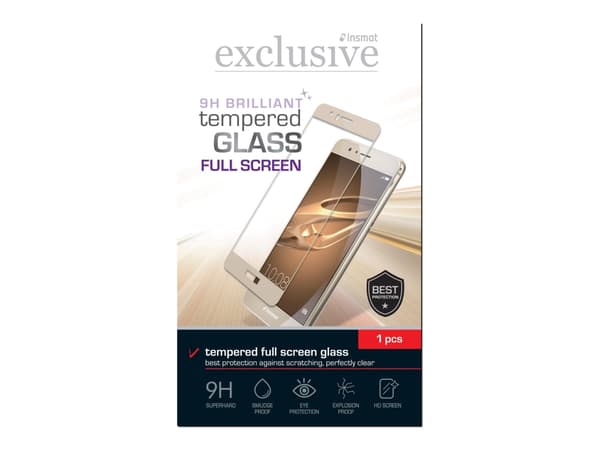 Insmat Full Screen Brilliant Glass - Skärmskydd för mobiltelefon - glas - ramfärg svart - för Huawei P20