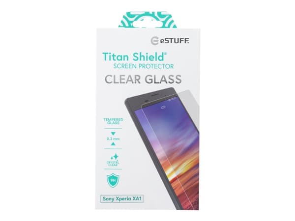 eSTUFF Titan Shield - Skjermbeskyttelse for mobiltelefon - glass - blank - for Sony XPERIA XA1
