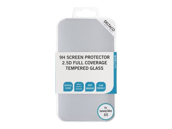 DELTACO SCRN-A10 - Skjermbeskyttelse for mobiltelefon - 2.5D - glass - krystallklar - for Samsung Galaxy A10