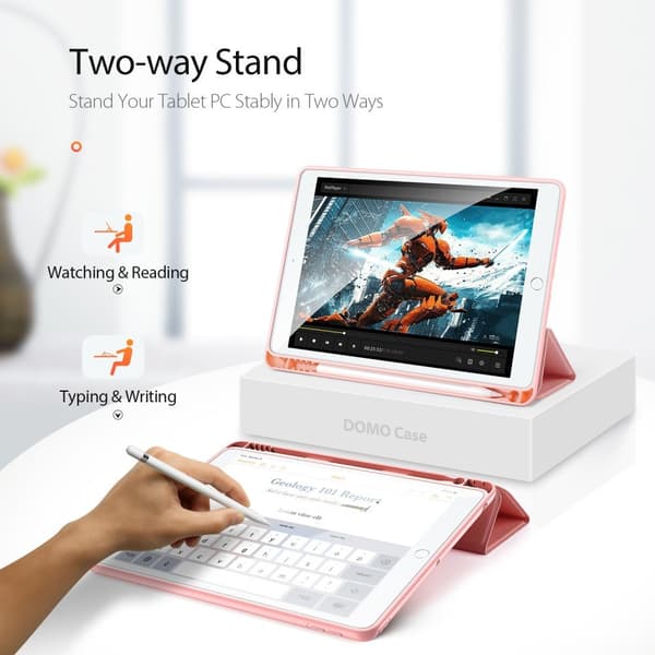 DUX DUX DUCIS Home Apple iPad 10.2 2021/2020/2019 Trefoldet Stativ Rose Guld