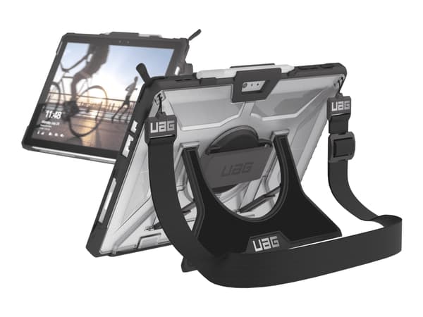 UAG Rugged Case for Surface Pro 7+/7/6/5/LTE/4 w/ Handstrap &amp; Shoulder Strap - Ice - Bagsidecover til tablet - grov - sort, is - for Microsoft Su