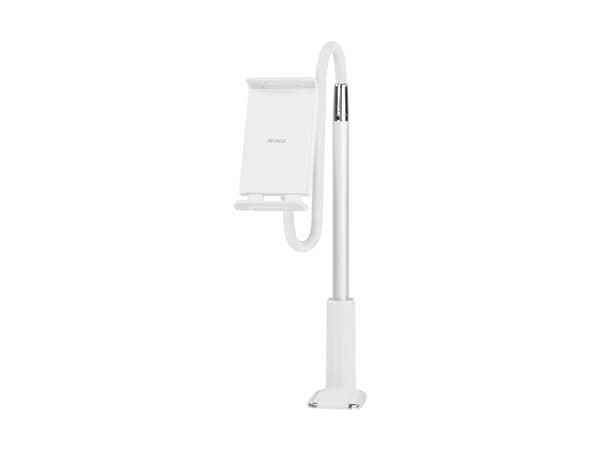 DELTACO ARM-277 - Stativ - justerbar arm - for mobiltelefon/nettbrett - hvit - skjermstørrelse: 4" - 10.6" - skrivebord