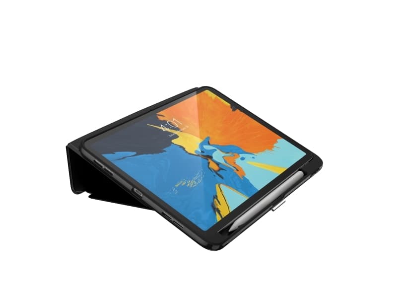 Speck Presidio Pro Folio - Lommebok for nettbrett - polykarbonat, IMPACTIUM - svart/svart - 11" - for Apple 11-inch iPad Pro (1. generasjon)