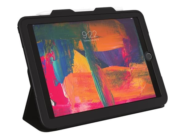 ZAGG Rugged Messenger - Skyddsfodral vikbart fodral för surfplatta - robust - silikon - svart - 9.7" - för Apple 9.7-inch iPad (5:e generation, 6:e g