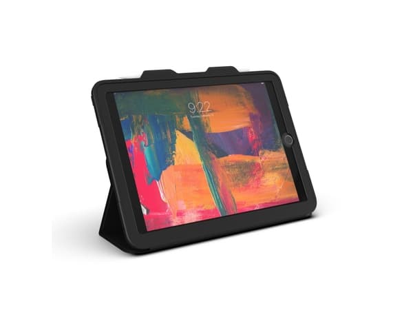 ZAGG Rugged Messenger - Skyddsfodral vikbart fodral för surfplatta - robust - silikon - svart - 9.7" - för Apple 9.7-inch iPad (5:e generation, 6:e g