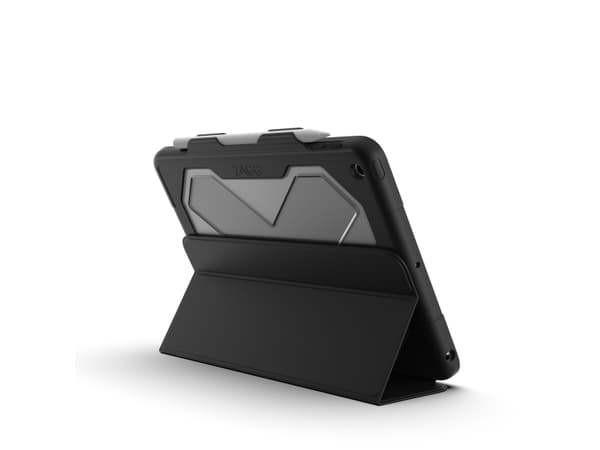 ZAGG Rugged Messenger - Skyddsfodral vikbart fodral för surfplatta - robust - silikon - svart - 9.7" - för Apple 9.7-inch iPad (5:e generation, 6:e g