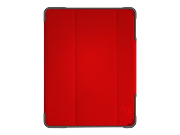 STM dux Plus Duo - Flipomslag för surfplatta - polykarbonat, termoplastisk polyuretan (TPU) - röd - för Apple 10.2-tums iPad (7. generation)