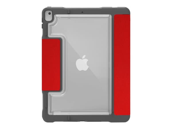 STM dux Plus Duo - Flipomslag för surfplatta - polykarbonat, termoplastisk polyuretan (TPU) - röd - för Apple 10.2-tums iPad (7. generation)