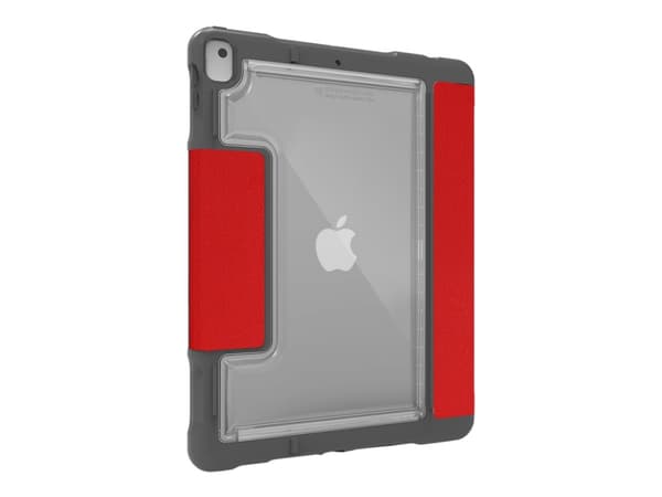 STM dux Plus Duo - Flipomslag för surfplatta - polykarbonat, termoplastisk polyuretan (TPU) - röd - för Apple 10.2-tums iPad (7. generation)