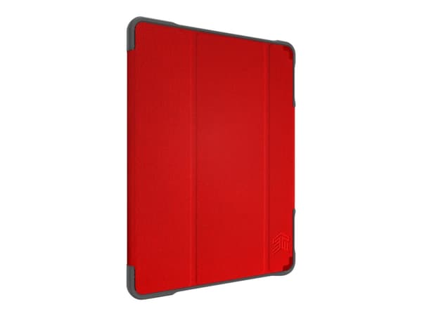 STM dux Plus Duo - Flipomslag för surfplatta - polykarbonat, termoplastisk polyuretan (TPU) - röd - för Apple 10.2-tums iPad (7. generation)