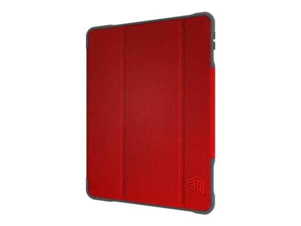 STM dux Plus Duo - Lommebok for nettbrett - polykarbonat, termoplast-polyuretan (TPU) - rød - for Apple 10.2-inch iPad (7. generasjon)