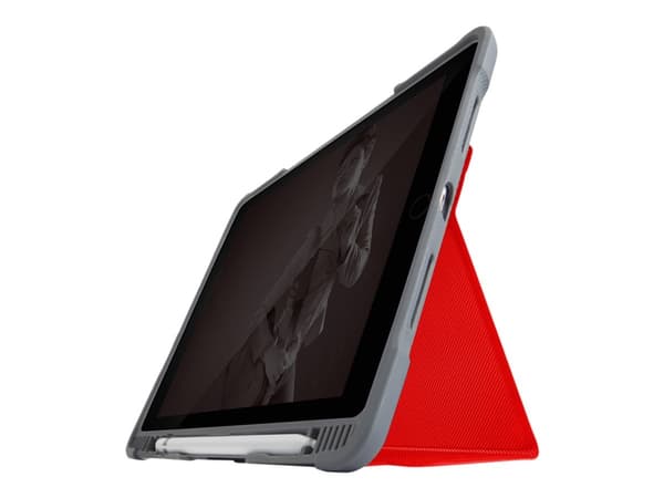 STM dux Plus Duo - Lommebok for nettbrett - robust - polykarbonat, termoplast-polyuretan (TPU) - rød - akademisk - for Apple 10.2-inch iPad (7. gener