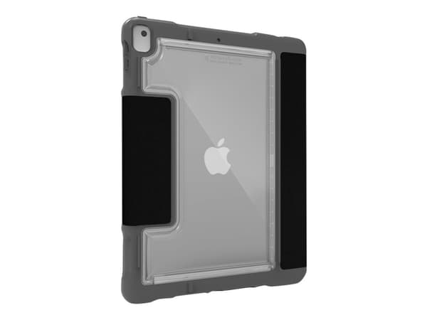STM dux Plus Duo - Flip cover för surfplatta - polykarbonat, termoplastisk polyuretan (TPU) - svart - för Apple 10,2-tums iPad (7:e generationen)