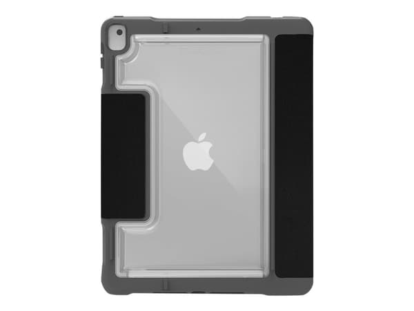 STM dux Plus Duo - Flip cover för surfplatta - polykarbonat, termoplastisk polyuretan (TPU) - svart - för Apple 10,2-tums iPad (7:e generationen)
