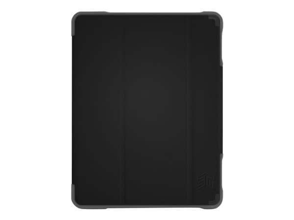 STM dux Plus Duo - Flip cover för surfplatta - polykarbonat, termoplastisk polyuretan (TPU) - svart - för Apple 10,2-tums iPad (7:e generationen)