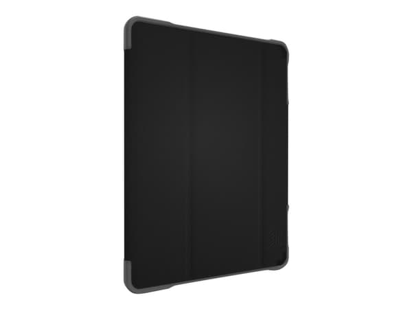 STM dux Plus Duo - Flip cover för surfplatta - polykarbonat, termoplastisk polyuretan (TPU) - svart - för Apple 10,2-tums iPad (7:e generationen)